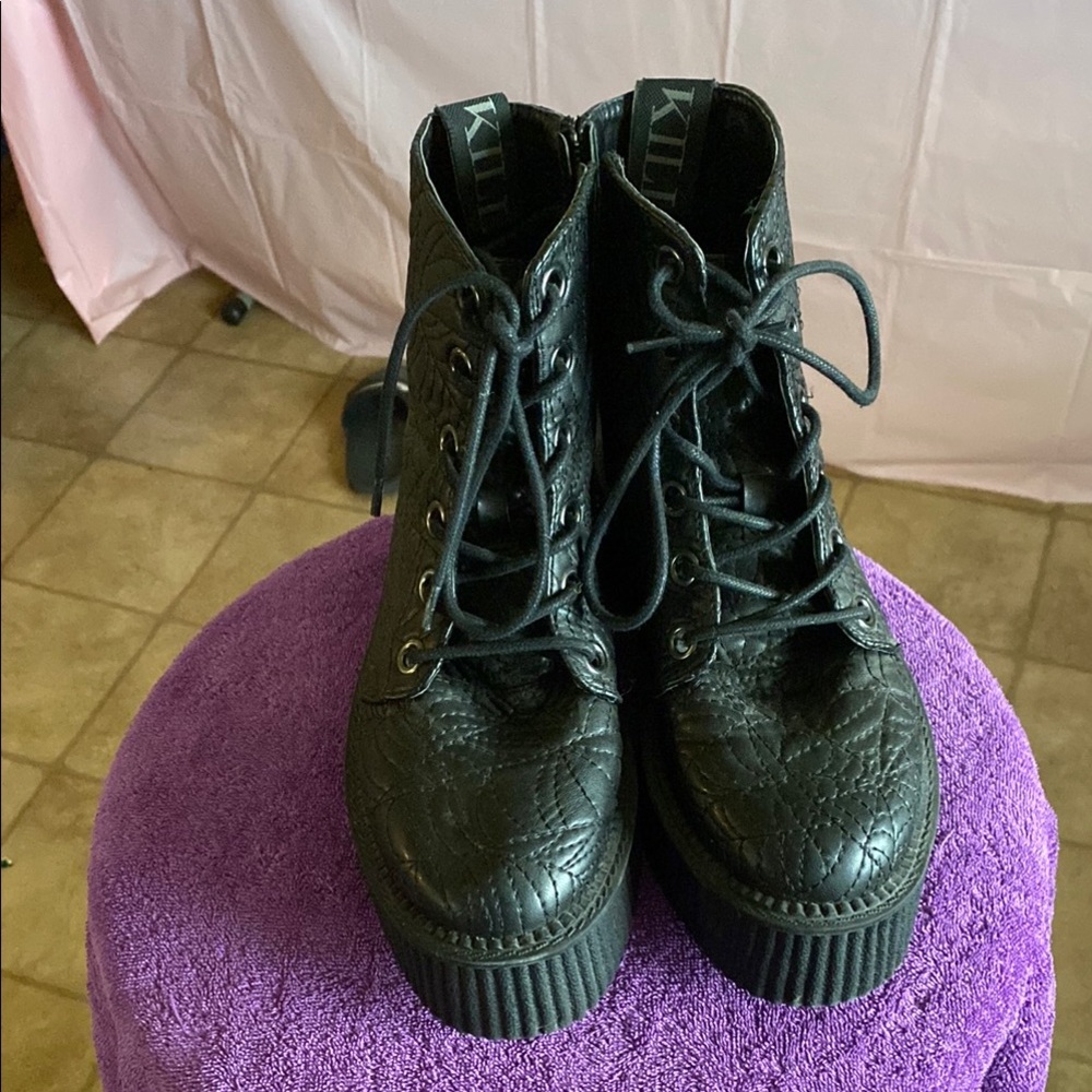 Killstar spiderweb combat boots - Picture 2 of 5